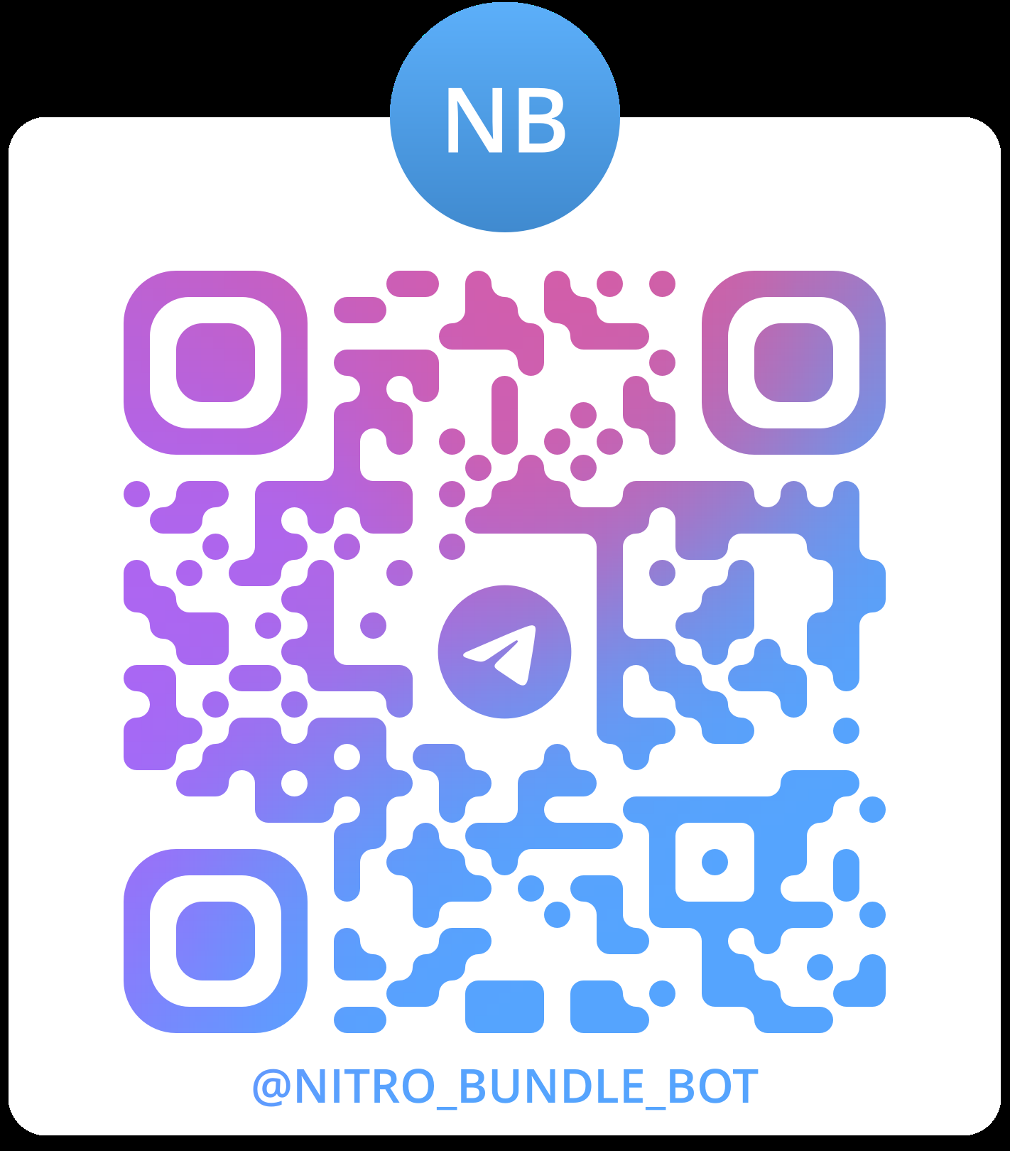 Telegram QR code supplied for @NITRO_BUNDLE_BOT